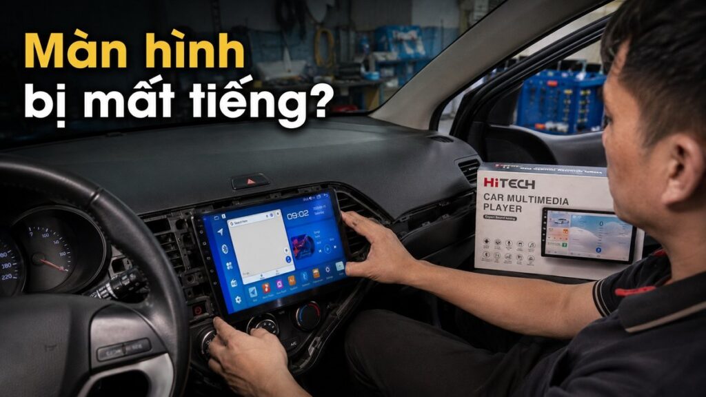 màn hình Android ô tô bị mất tiếng
